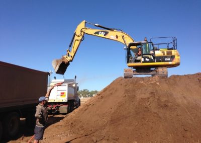 On-site preparing the ground for a construction project